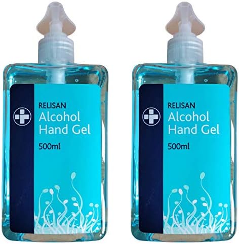 Two Bottles 70% Alcohol Hand Sanitiser Gel [2 x 500ml Hand Pump Bottles (1L)]