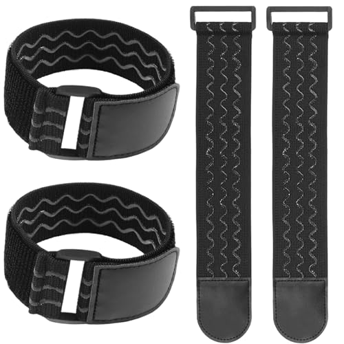 4 PCS Elastic Boot Straps Ankle Strap Cowboy Boot Straps Adjustable Stretch Cinch Strap with Anti-Slip Rubber & Buckle Military Blousing Straps for Cycling Hiking Fishing Skiing Military(Black)