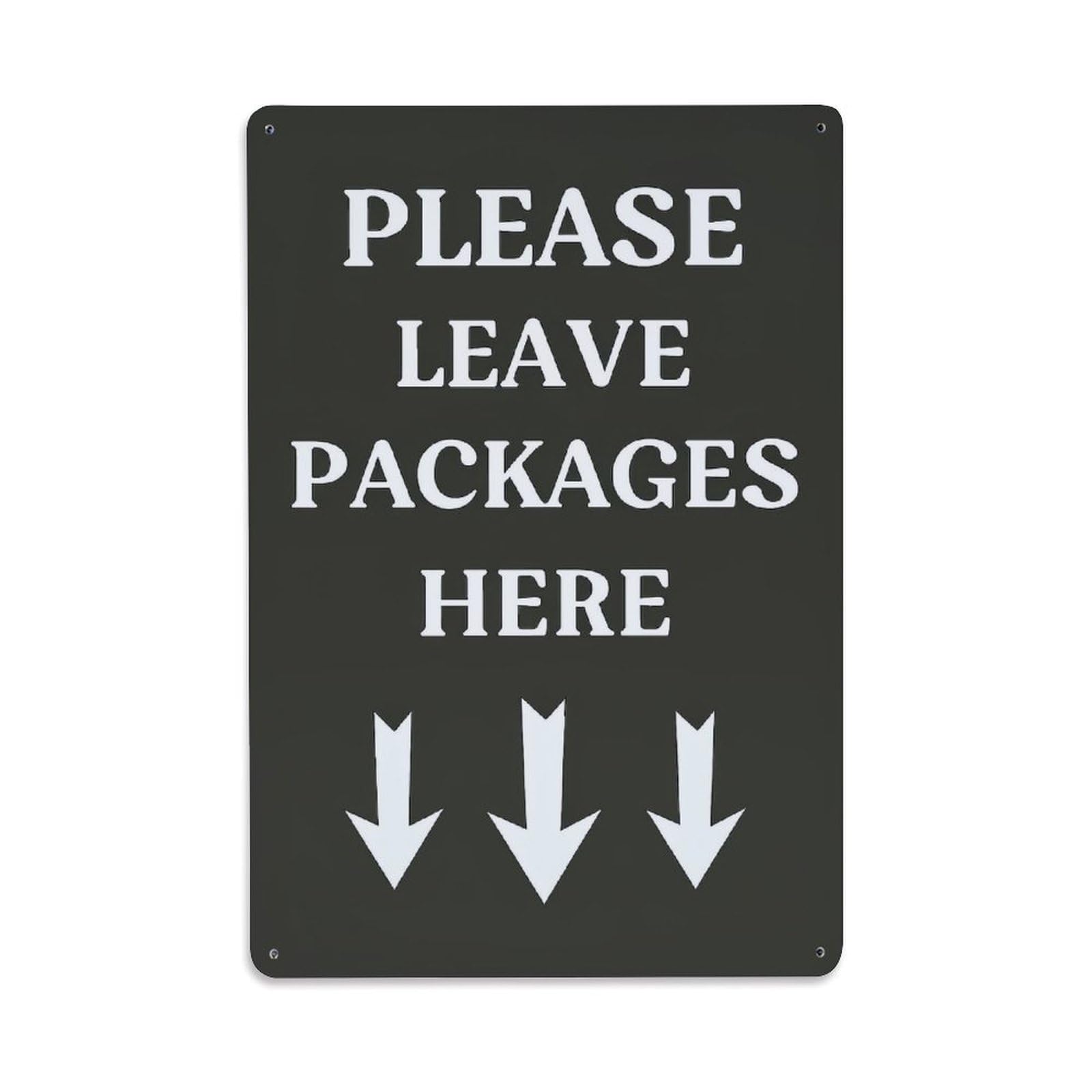 Please Leave Packages Here Retro Metal Tin Sign, Vintage Decor Art Poster for Bar, Home, Man Cave, Kitchen, Laundry Room Gift 8x12Inch