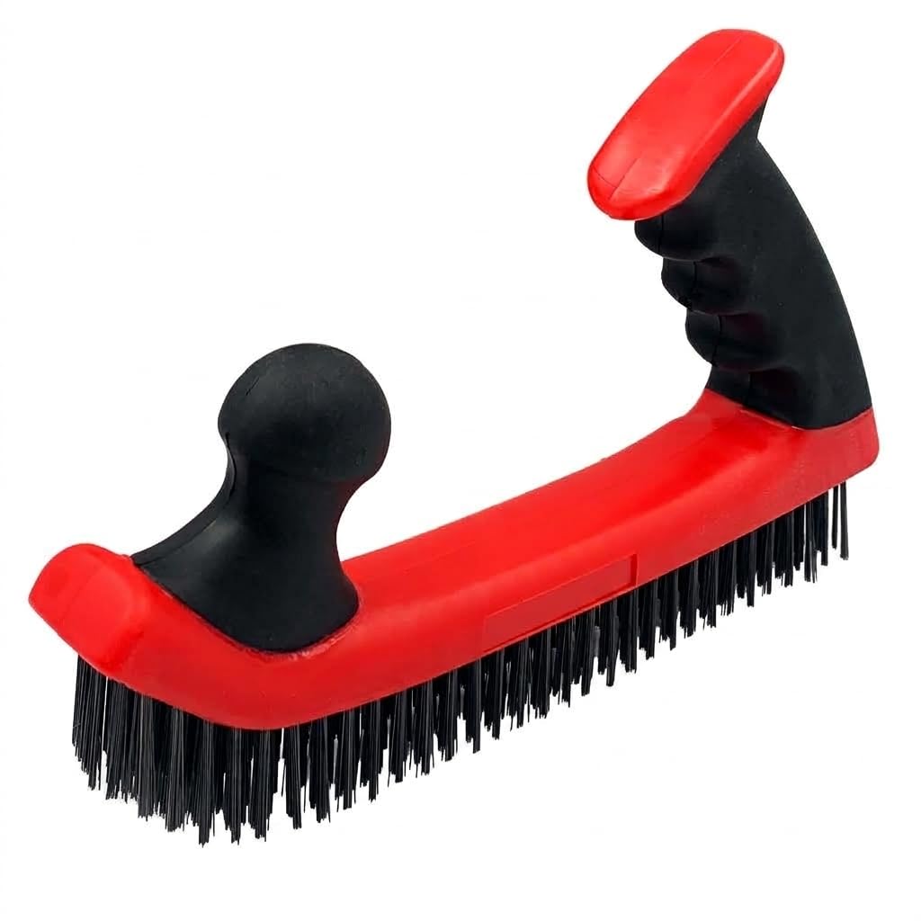 Large Wire Brush | Heavy Duty Wire Brush for Rust Removal, Brickworks, and Paint Removal | 25cm Trade Quality Hard Steel with Dual Grip for Abrasive Cleaning