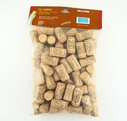 72 Bellcork #9 Long 45 X 24 mm Winery Grade Natural Cork Stopper