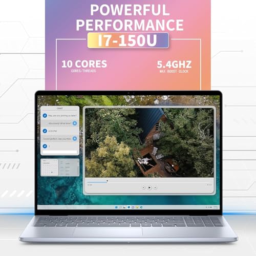 Image of Dell Inspiron 16 Touchscreen Premium Laptop - 16 inch FHD Display, AMD Ryzen 7-8840U, Backlit Keyboard, Fingerprint Reader, w /DVD Drive, Win11 Pro, Lifetime MS Office 2024(32GB RAM DDR5| 1TB SSD)