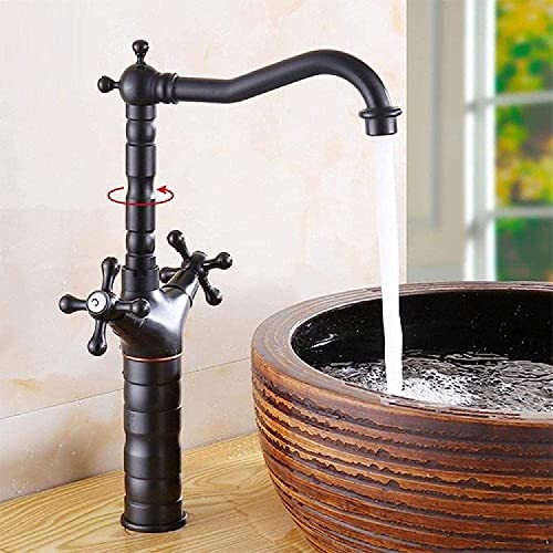 Robinet de lavabo cascade eau chaud-froid en laiton rétro