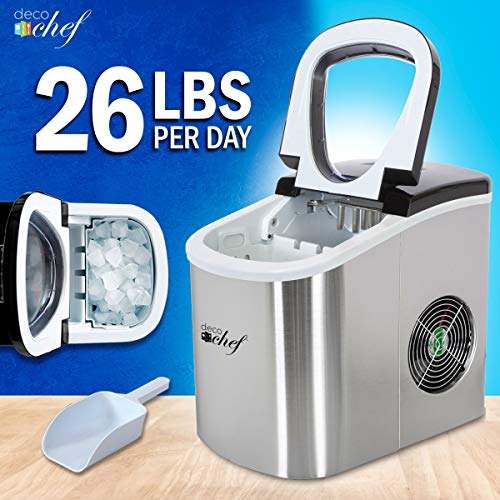 Fabricadora de hielo eléctrica Deco Chef acero inoxidable miniatura 3