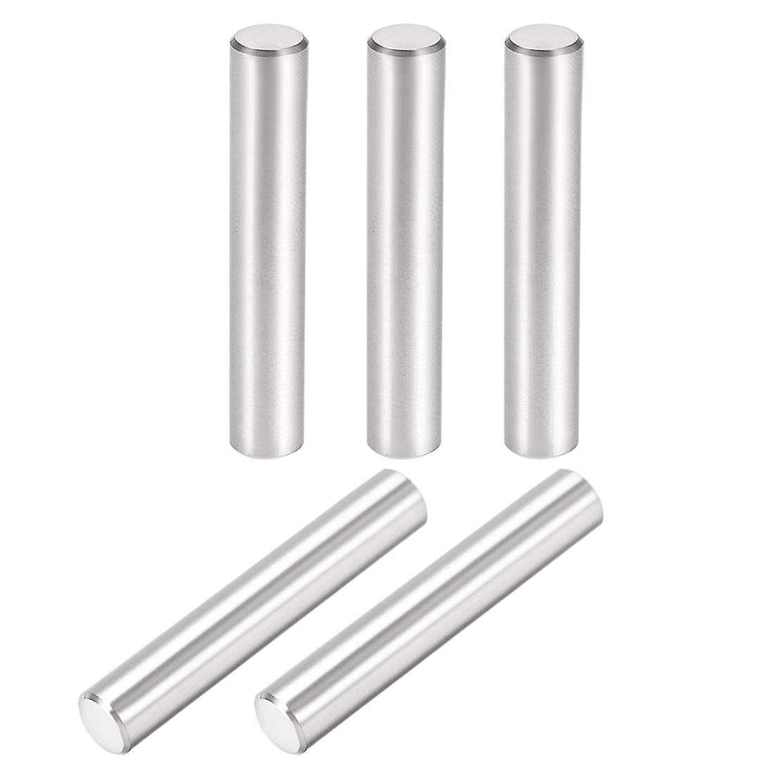 uxcell 5Pcs 8mm x 50mm Dowel Pin 304 Stainless Steel Cylindrical Shelf Support Pin Fasten Elements Silver Tone