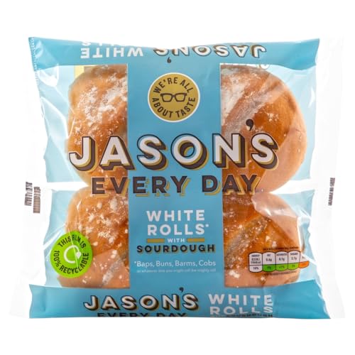 Jasons Everyday White Rolls with Sourdough 4pk 320g