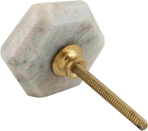 Miniatura 4 de Indian Shelf 14 tiradores de herrajes | Perillas hexagonales | Pomo de puerta de gabinete verde | Perillas de cajón para piedra de tocador |