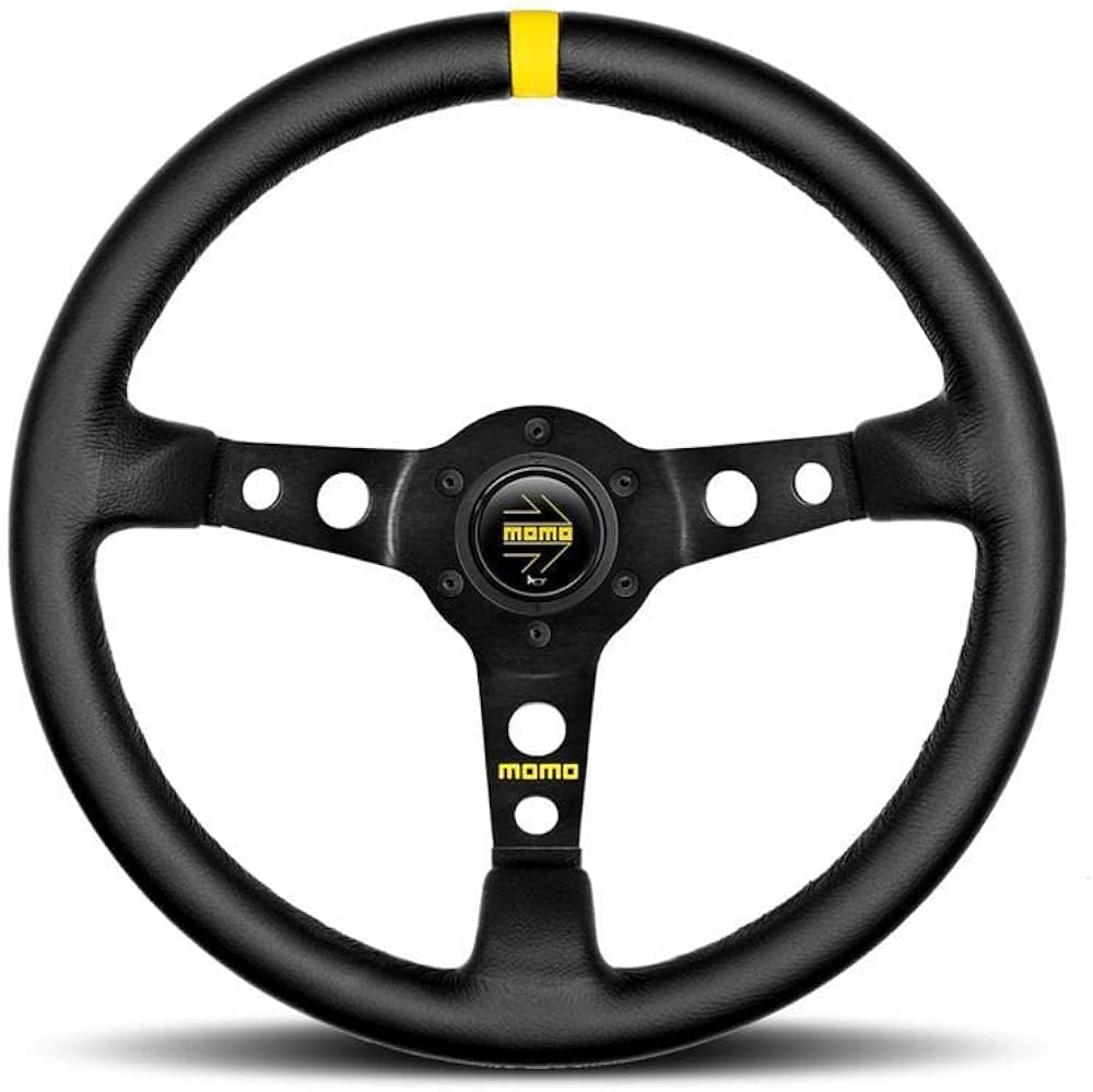 (175)ｍｏｍｏ Momo R1905_35L Mod 07 350 mm Leather Steering Wheel, Steering