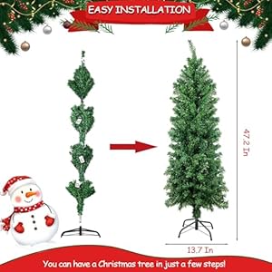 Suunyglade 4FT Green Artificial Christmas Tree, Premium Hinged Pine Tree with Solid Foldable Metal Legs, Pencil Shape Christmas Tree Perfect for Home, Shops and Holiday Decoration Suunyglade 4FT Green Artificial Christmas Tree Premium Hinged Pine Tree with Solid Foldable Metal Legs Pencil Shape Christmas Tree Perfect for Home Shops and Holiday Decoration