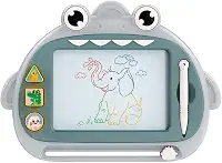 Zippy Toys, Lousa Mágica 27cm x 20cm com Carimbos e Caneta - Tubarão