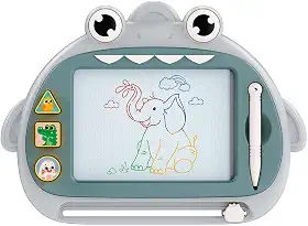 Zippy Toys, Lousa Mágica 27cm x 20cm com Carimbos e Caneta - Tubarão