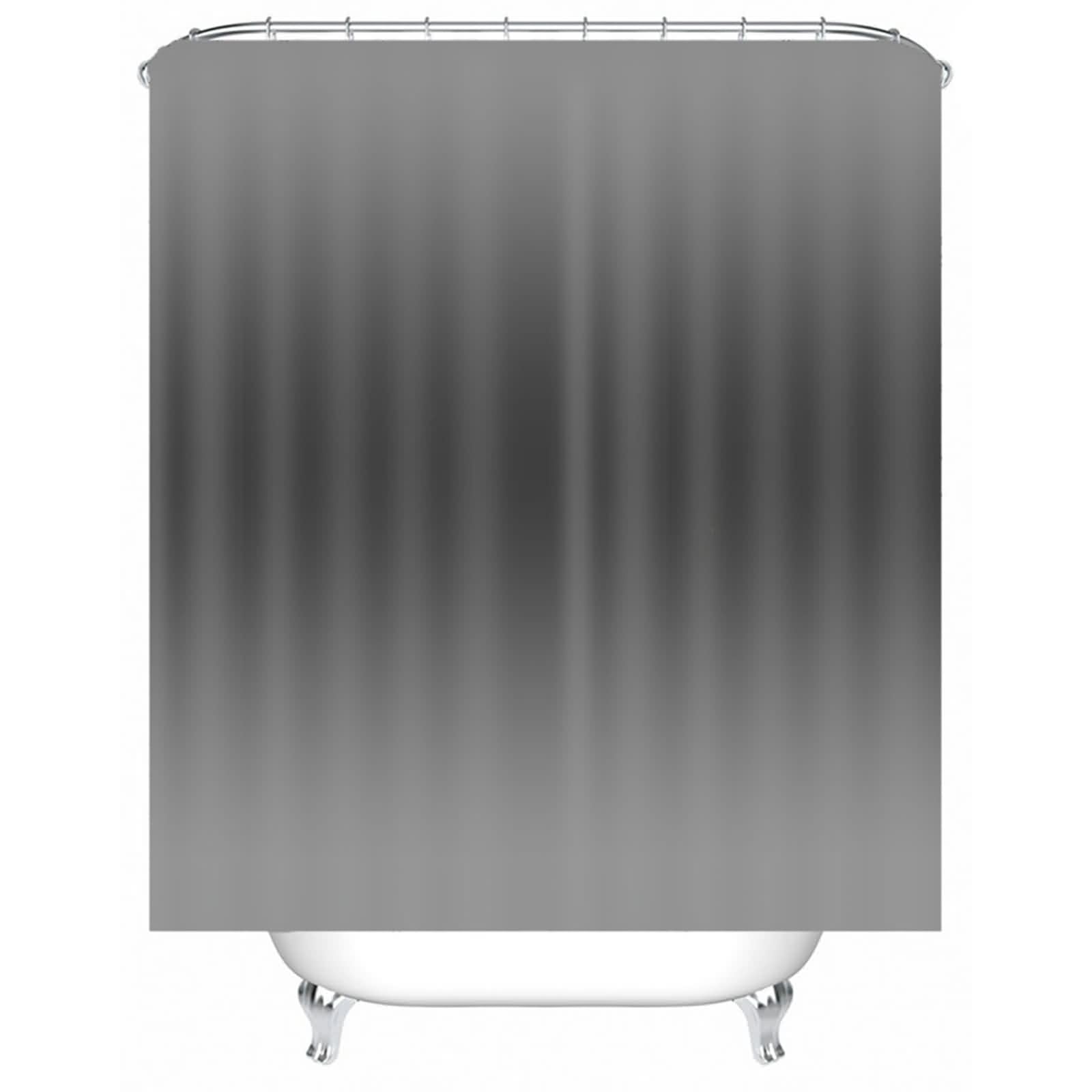 Rideau de douche gris foncé en polyester lavable avec anneaux inclus