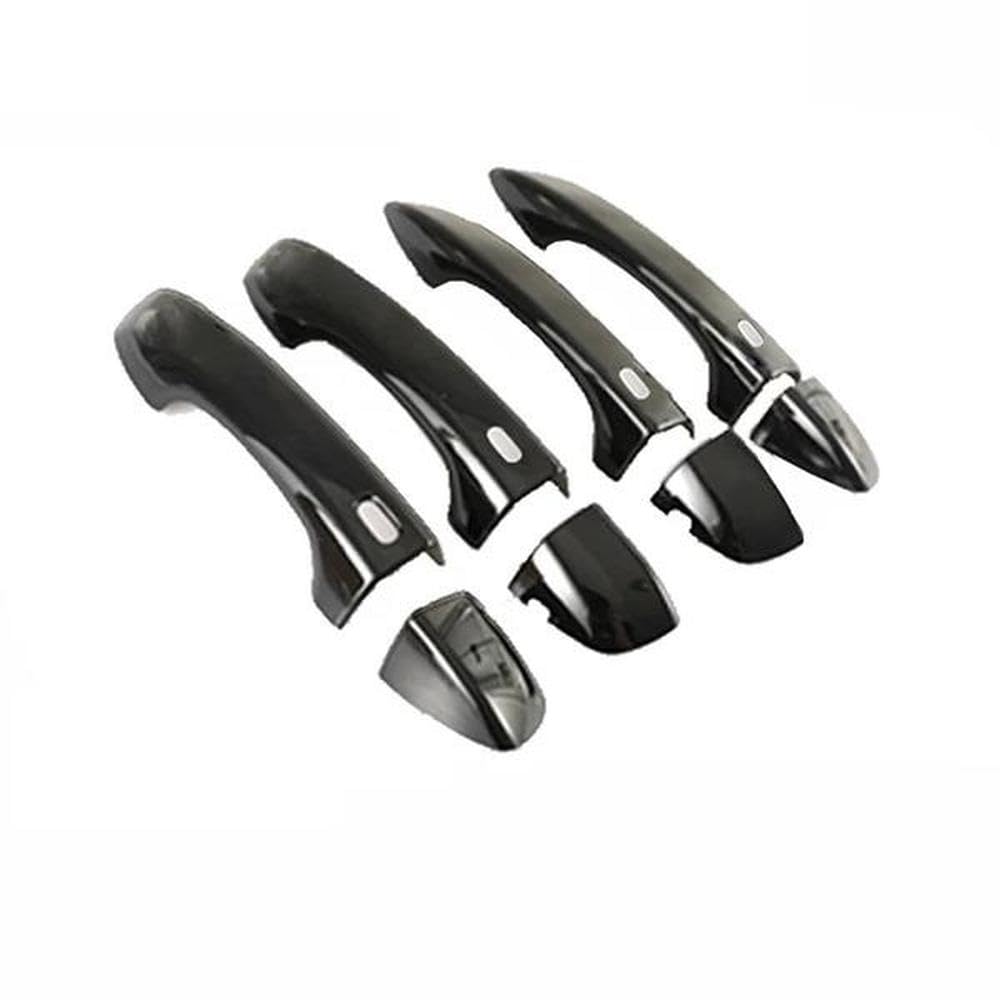 Sxqpocar 4Handle 4 Buttons For Touran Mk2 5T 2015 2016 2017 2018 2019 2020 2021 2022 Gloss Black Door Handle Cover Stickers Car Accessories Replacement Parts(4Handle 4 Buttons)