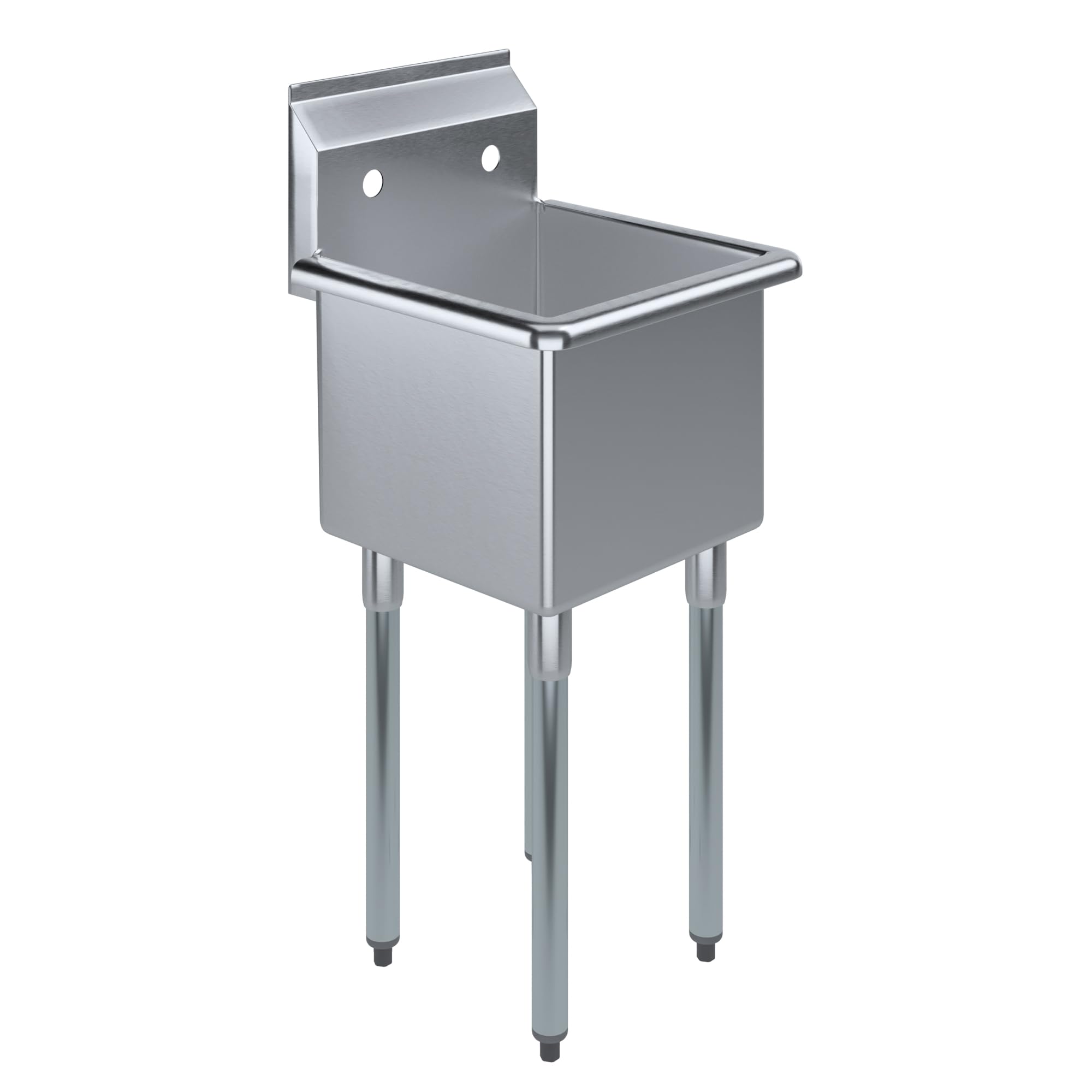 AmGood Stainless Steel Prep &amp; Utility Sink | 304 Stainless Steel | Restaurant, Kitchen, Laundry, Garage | NSF (Bowl Size: 15" x 15" No Faucet)