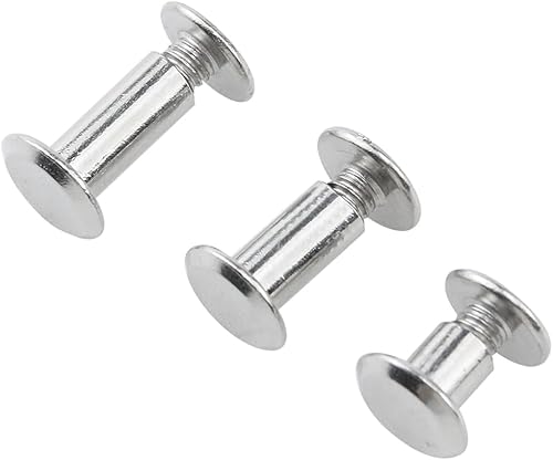 75 piezas de remaches de poste de encuadernación niquelados M5 x 6100.472 in para hacer manualidades de encuadernación de cuero, libros de fotos,