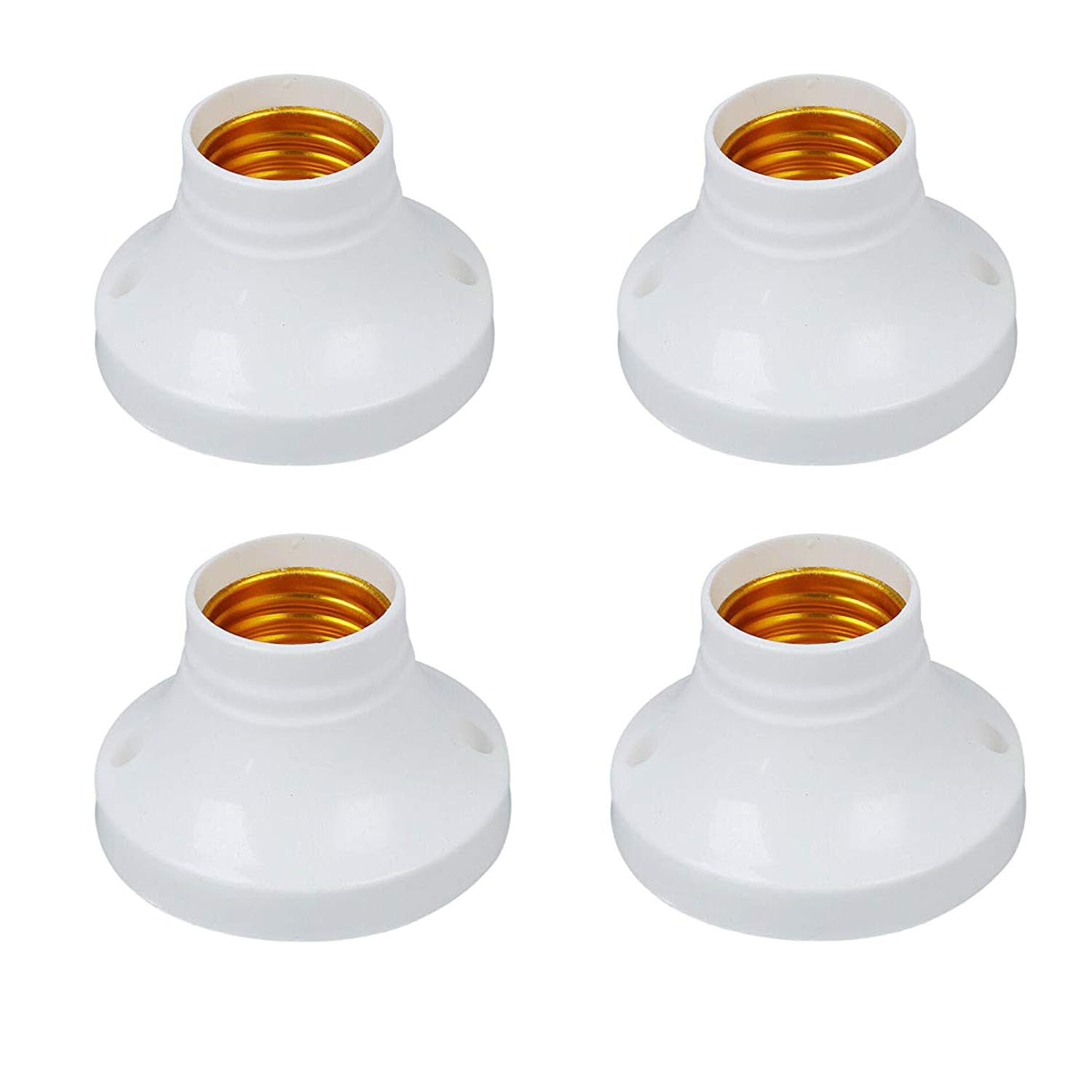 DDLC Led Light Angle Bulb Holder for Wall, E27 Batten 2 Amp 220-240 Volts Lamp Holder for Led/Electric Bulb for Home Indoor Outdoor Use (White) (4 pc)-image-7