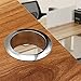 Desk Hole Cover Table Cable Grommet, Zinc Alloy Round Cover Table Cable Outlet Grommet Cabinet Vent Hole Decorative Desk Wire Holder Furniture Hardware(Black,60mm)(Silver,45mm)