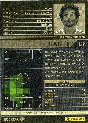 Amazon.co.jp: WCCF/13-14/099/FCバイエルン・ミュンヘン/ダンテ