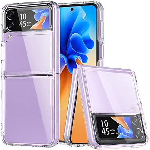 For Samsung Galaxy Z Flip 4 Case, Z Flip 4 5G Case, Shockproof Thin Protective Cover Transparent Hard PC Back with Soft TPU, Anti-Yellow Anti-Scratch Slim Phone Case for Z Flip4 5G 2022-Crystal Clear Cover
