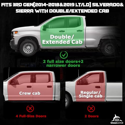 Image of WHALEMOTOR Underseat Storage Compatible with 2014-2018 Chevy Silverado GMC Sierra Double /Extended Cab 1500(Inclu 2019 Ld /Lt)& 2015-2019 2500 3500 HD, Upgraded Rear Under Seat Organizer Cargo Box