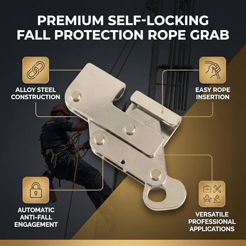 Image of VBESTLIFE Self Locking Rope Grab,Climbing Anti Fall Rope Grab Alloy Steel Strong Bearing Capacity Self Locking Rope Grab for Tree Arborist Expedition