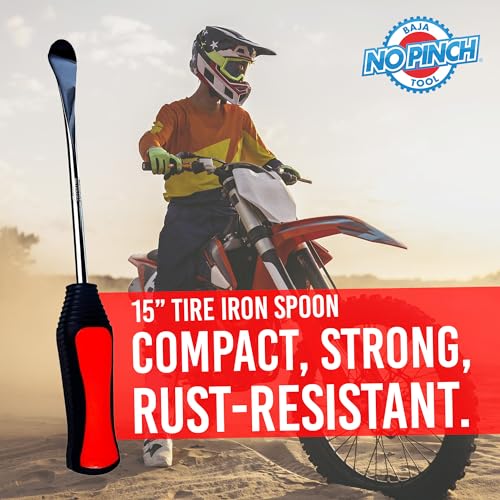Image of BAJA NO PINCH 15 inch Steel Tire Spoon | Lever Iron Tool Kit | Professional Tire Changing Tool for Enduro Motocross | Motorcycle | Dirt Bike | Easy-to-Use Tire Repair Tool | Dirt Bike Tire Spoons