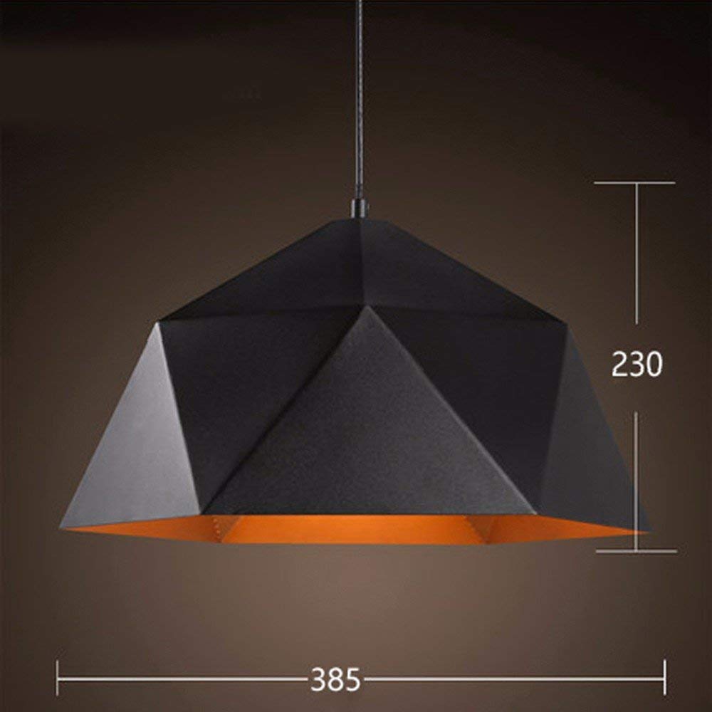 Lámpara de techo colgante industrial geométrica en hierro negro 460x275mm para salón 7