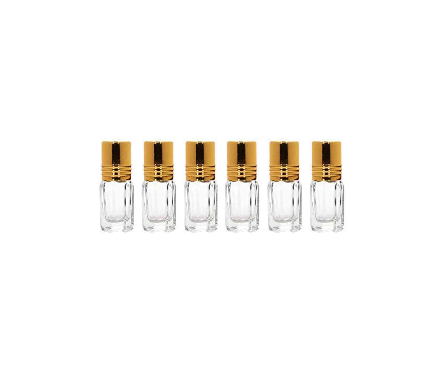 Attar 3ml Mini Glass Roll On Bottles with Royal Golden Cap for Perfumes, Essential Oils, Lip Balms, Medicine Reusable and Refillable (Set of 6-3ml)-image-37