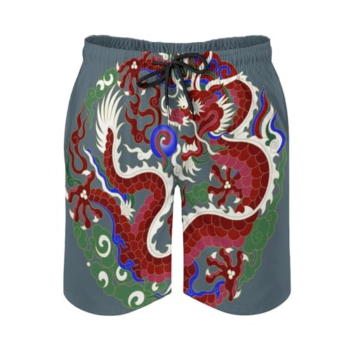 Short de bain homme dragon chinois UMENG confortable avec cordon de serrage - 4