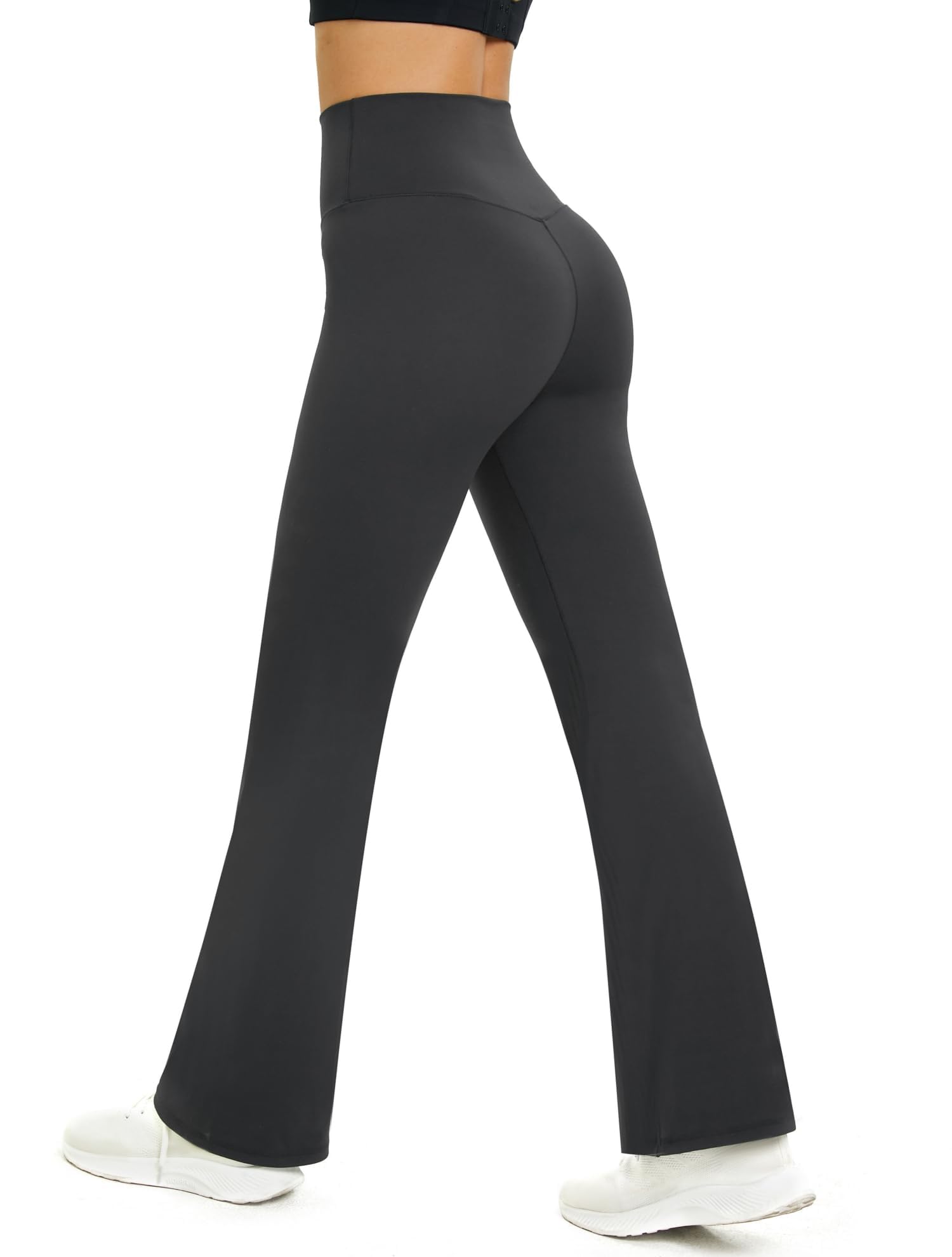 Glacspyg Yogahose Damen Flared Sporthose Hohe Taille Schlaghose mit Bauchkontrolle Trainings Fitness Jogginghose