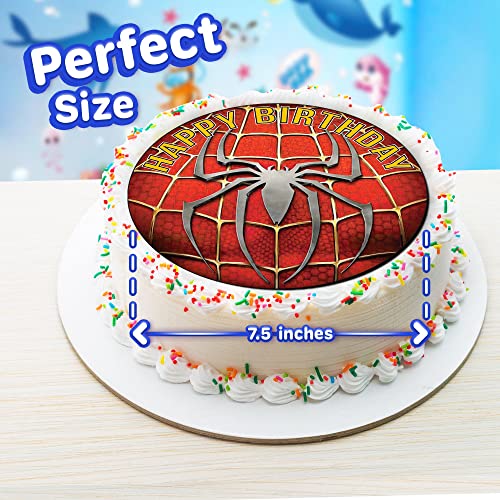 7.5 Inch Edible Cake Toppers – Red Spider Themed Birthday Party Collection of Edible Cake Decorations - Thumbnail 3