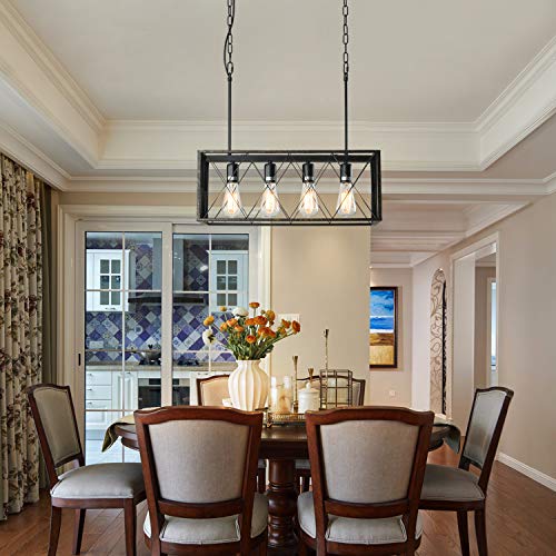 image for isramp Marble Finish Kitchen Island Pendant Lighting Fixture 4-Light, 