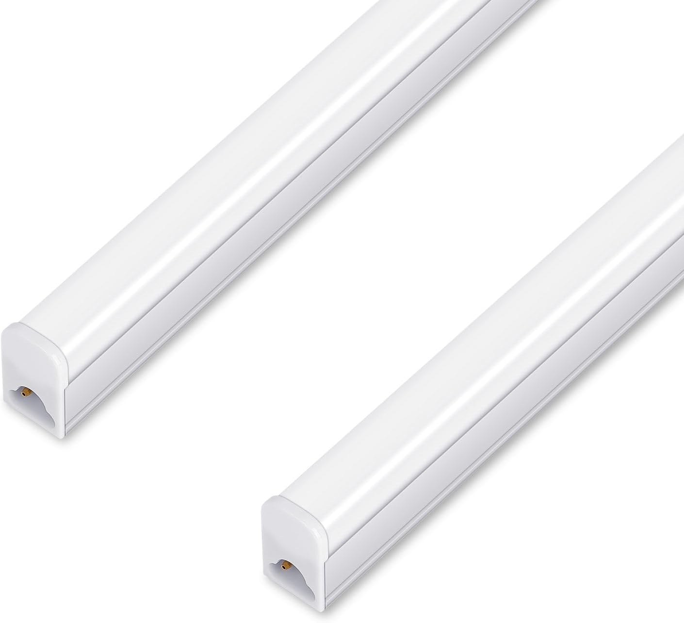 1FT LED Shop Light, 5W 500lm Super Bright 6500K, Linkable T5 LED Fixture and Under Cabinet Lights for Kitchen, Corded Electric with Built-in ON/Off Switch (2 Pack) 1FT-2Pack