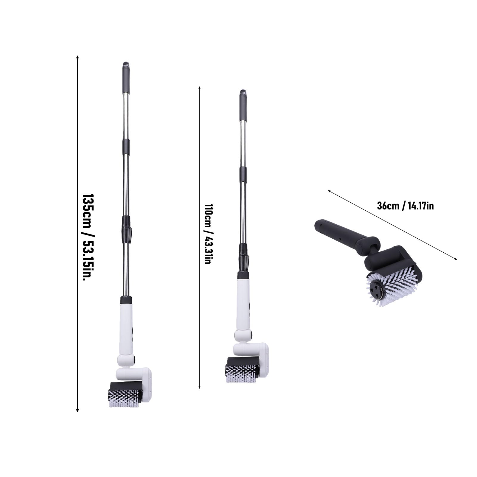 Fdit Cepillo de Limpieza Eléctrico, Cepillo de Baño Inalámbrico (White)