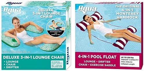Aqua Leisure Mosaic - Flotador de silla de piscina 3 en 1 y hamaca Monterey original 4 en 1, flotador de piscina y hamaca de agua, salón de mosaico