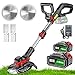 Produktbild Akku Rasentrimmer Mit 2X24v 4Ah Akku Und Ladegerät Und Messer, Elektro Freischneider Akku Motorsense Rasenkantenschneider Für Trimmer Garten Unkraut, Blumen, Bäumen, 93-135Cm Teleskop-Stiel