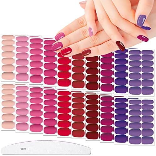 XEAOHESY 20 Sheets Matte Color Nail Polish Strips with Nail File Nail Stickers Full Nail Wraps Self-Adhesive Gel Nail Strips Real Nail Polish Stickers for Women Nails Art(10 Styles)