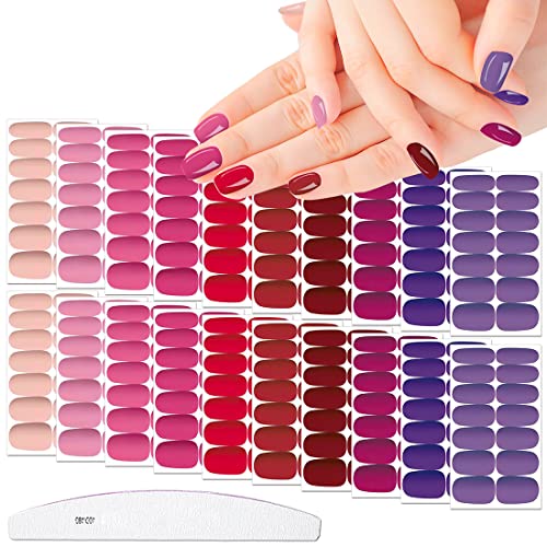 Xeaohesy 20 Sheets Matte Color Nail Polish Strips With Nail File Nail Stickers Full Nail Wraps Self-Adhesive Gel Nail Strips Real Nail Polish Stickers For Women Nails Art(10 Styles) #TOP18