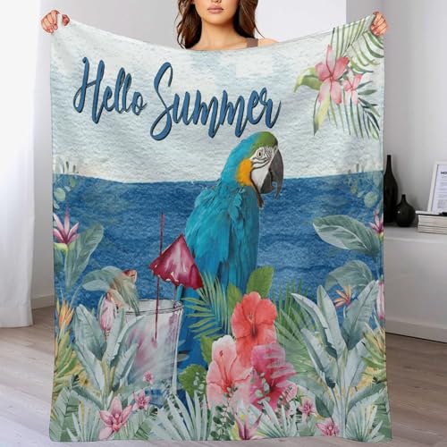 Couverture polaire Hello Summer grand format plaid lit canapé - 7