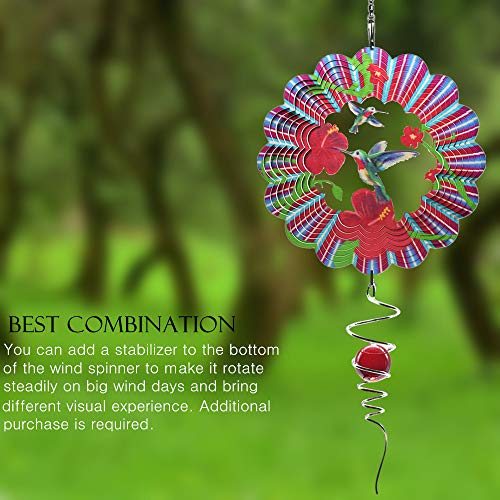 Kinetic Stainless Steel Wind Spinner- Hummingbird 3D Indoor Outdoor Garden Decoration Crafts Ornaments Gifts #TOP6