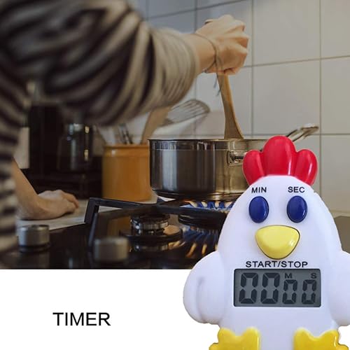 Miniatura 2 de DOITOOL Temporizador mecánico de cocina, lindo temporizador de pollitos para niños, temporizador manual de cuenta regresiva de 60 minutos para aula,