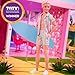 Barbie The Movie Ken Doll, Collectible Wearing Pastel Pink & Green Striped Beach Matching Set with Surfboard & White Sneakers