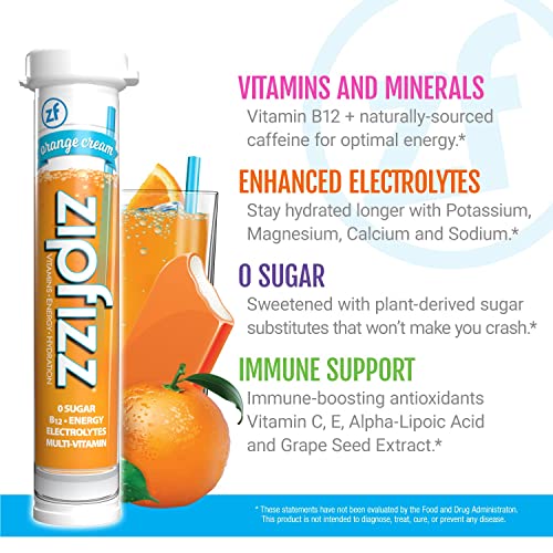 Zipfizz Energy Drink Mix, Electrolyte Hydration Powder with B12 and Multi Vitamin, Orange Cream (20 Count) - Image 3
