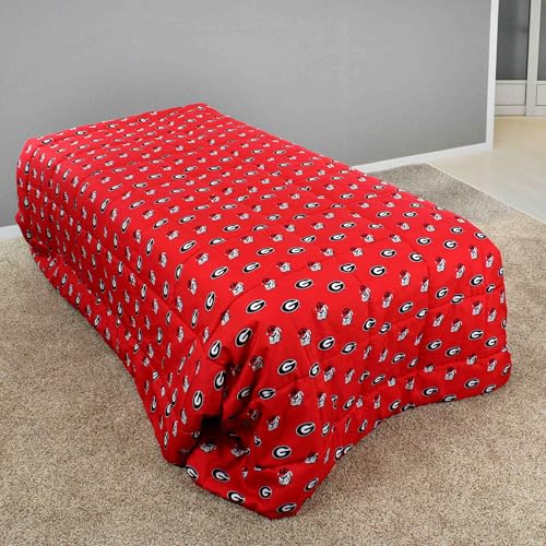 Image of College Covers Everything Comfy Georgia Bulldogs Reversible Big Logo Soft and Colorful Comforter, Queen