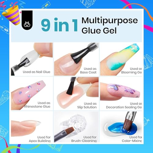 Gelab cosmetics LLC Beetles Gel Nail Kit Etch-X, Almond Short, 504pcs 12 Sizes Nail tips, with 9 in 1 Nail Glue Mini LED Light, Acrylic Half Matte Tips Press On Nail, Extension DIY Set at Home, & Girls