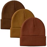 Glooarm 3 Pack Toddler Beanie Kids Beanie Winter Hats Knit Ribbed Boys Girls Beanies Warm Cuffed Caps