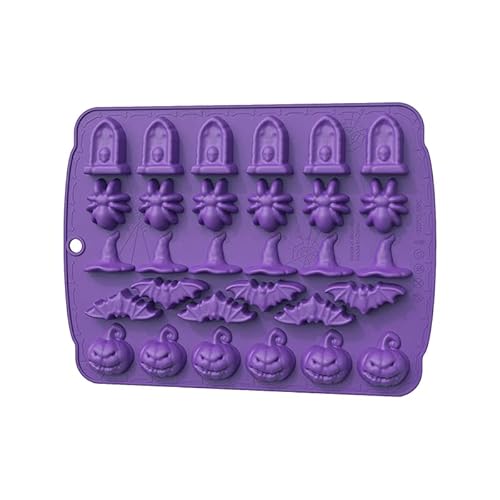 kwoifioy Moules à chocolat en silicone anti-adhésifs pour Halloween - 4 couleurs - Pour Halloween Cover