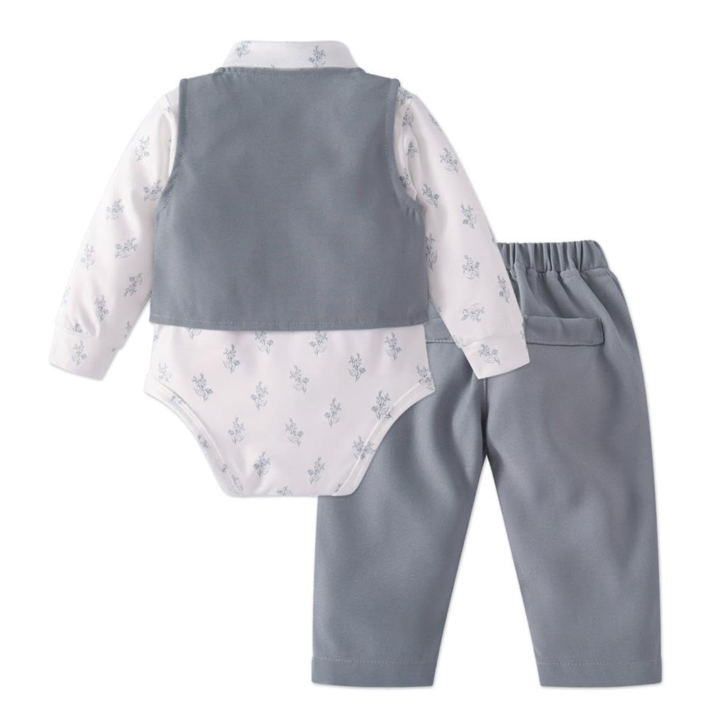 Lito Angels Costume Bebe Garcon Ensemble 5 Pieces avec Gilet Chemise Pantalon Noeud Papillon et Fleur pour Bapteme Mariage Anniversaire Noel Paques Tenue Ceremonie Mois Age 0-24