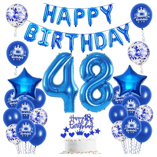48 cumpleaños decoración hombre azul 48 cumpleaños fiesta decoración hombre fiesta cumpleaños cumpleaños cumpleaños decoración hombre 48 años