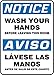 Accuform SBMRST803XV Spanish-Bilingual Adhesive Dura-Vinyl Sign, Legend "Notice WASH Your Hands Before", 14" Length x 10" Width x 0.006" Thickness, Blue/Black on White